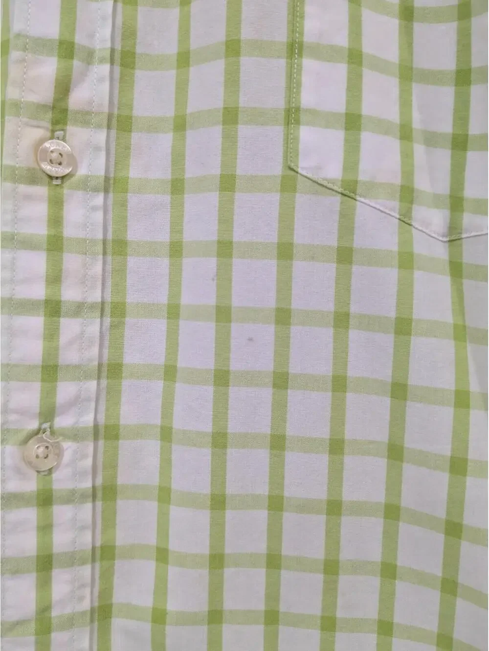 J. Crew Men's Long Sleeve Button Down Shirt, Lime Green White, Size XL, Cotton